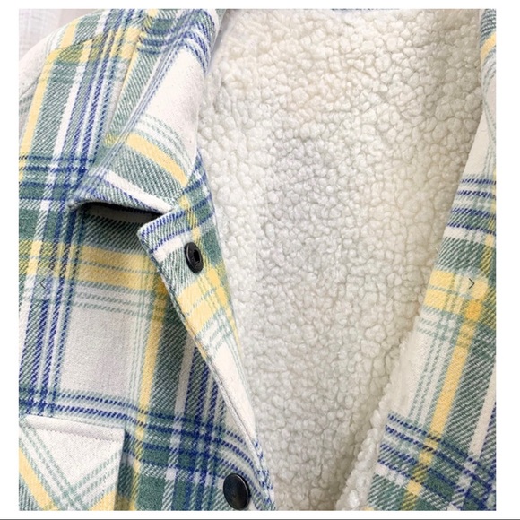 #14 Retro Chic Plaid Jacket With Fur Sherpa Inside - Picture 5 of 6